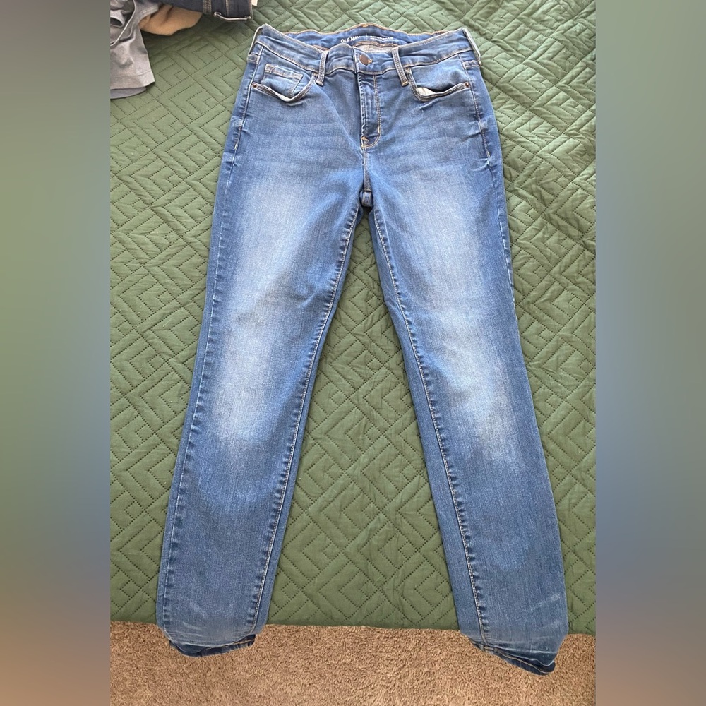 Old Navy Women's Rockstar Straight Leg Blue Jeans Size 8